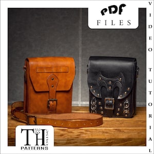 Leren patroon militaire tas pdf - digitale sjabloon gothic tas