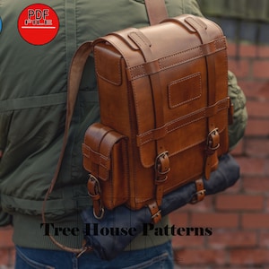 Military Style Backpack Leather Pattern DXF and PDF Leather Rucksack ...