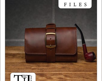 Leather Pipe Pouch Pattern PDF, Tobacco Case