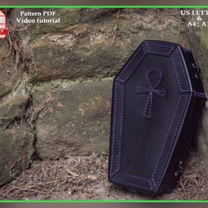 Candy coffin leather pattern PDF - Halloween Goth box digital template