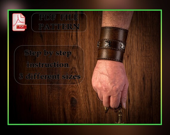 Wide Cuff Medieval Bracelet Leather Pattern PDF Etsy Singapore