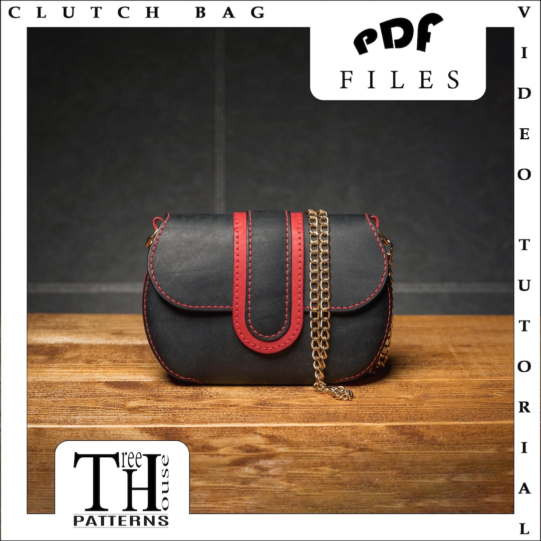 Shoulder Bag Leather Pattern PDF - Clutch Bag Digital Template - Etsy