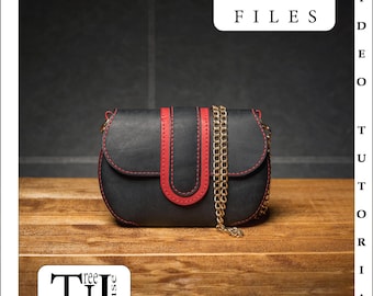 Shoulder bag leather pattern PDF - clutch bag digital template