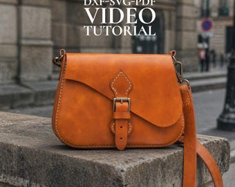 Leather Saddle Bag Pattern: Small Crossbody Template (DXF & PDF)