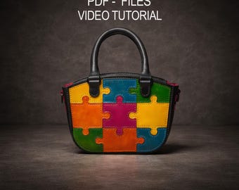 Leather Purse Pattern PDF, Handbag Pattern, Small Bag Template