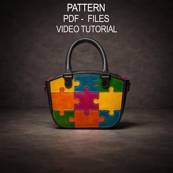 Leather Purse Pattern PDF, Handbag Pattern, Small Bag Template