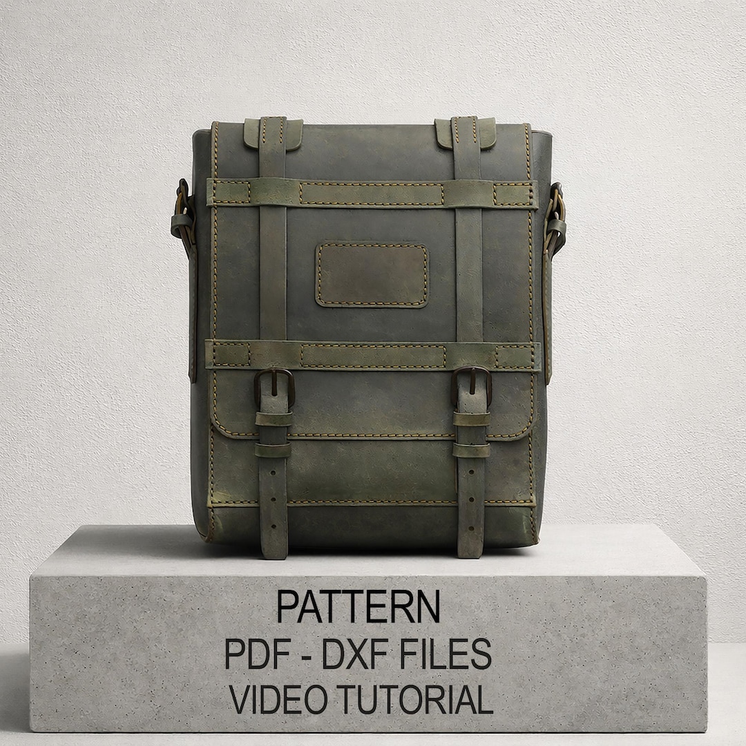 Leather Messenger Bag Pattern PDF DXF, Military Style Leather Bag ...