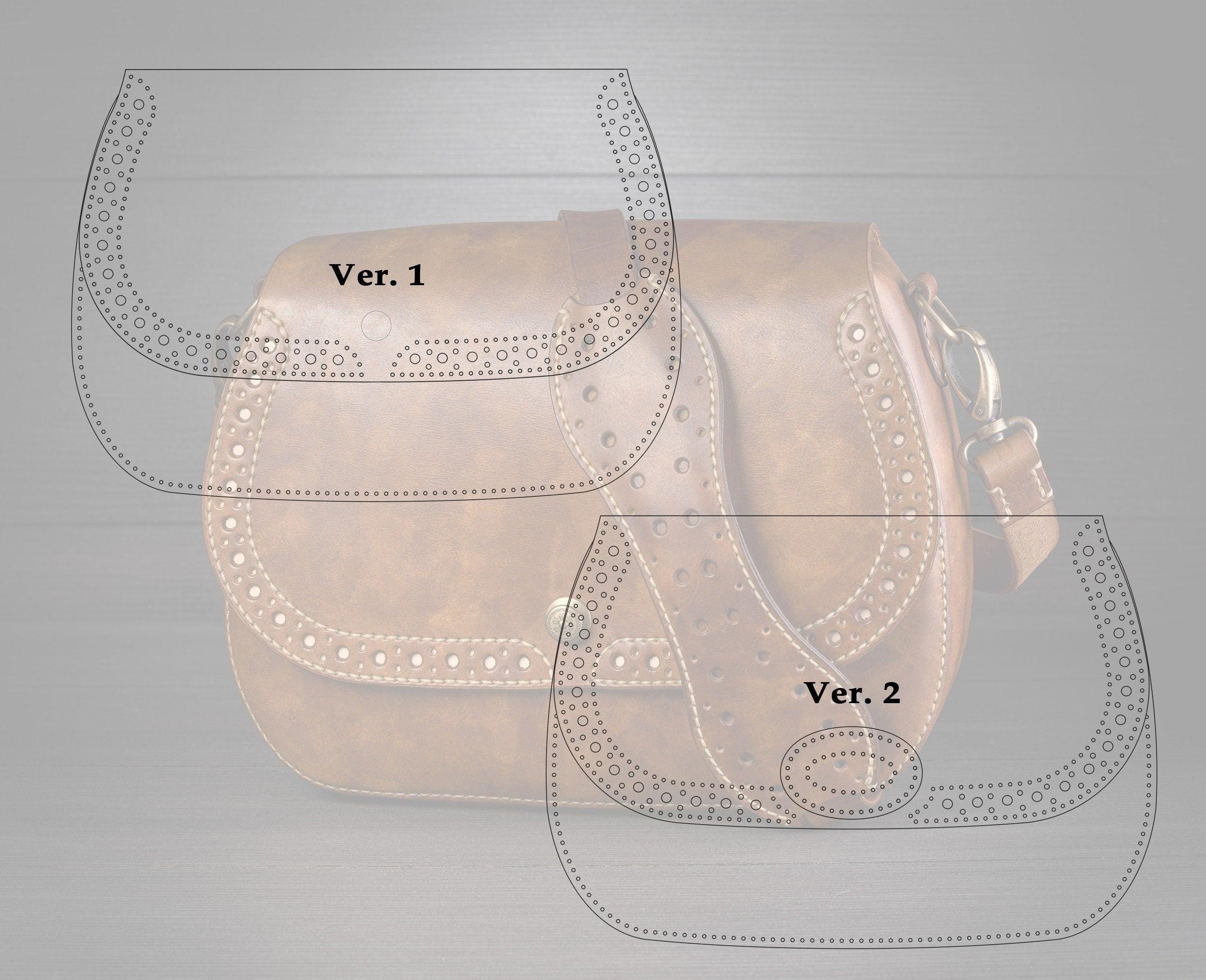 Classic Saddle Bag Leather Pattern - Shoulder Bag Digital Template - Etsy