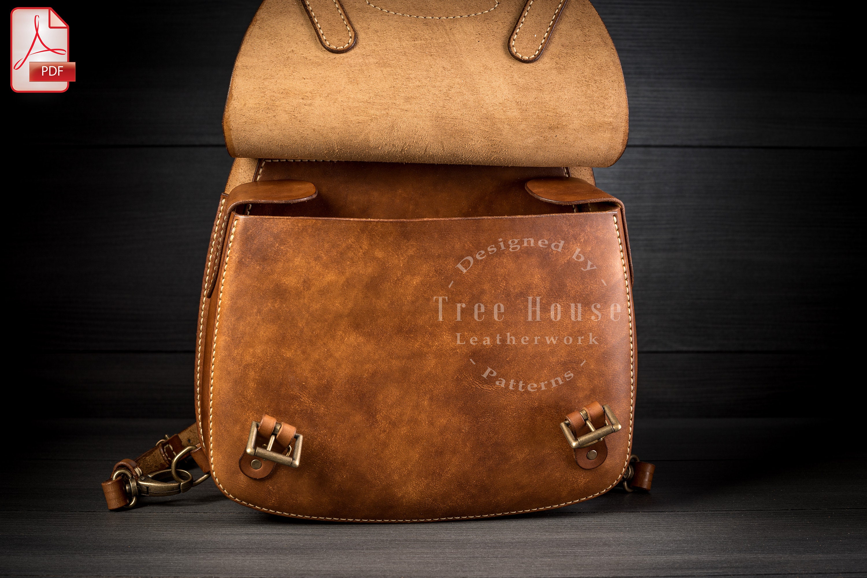 Leather PDF Pattern for Backpack Digital Pattern for Etsy Canada