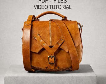 Shoulder Bag Pattern PDF, Leather Saddle Bag Template