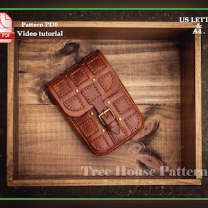 Mittelalterliche Gürteltasche Leder Schnittmuster PDF, Gürteltasche Schnittmuster