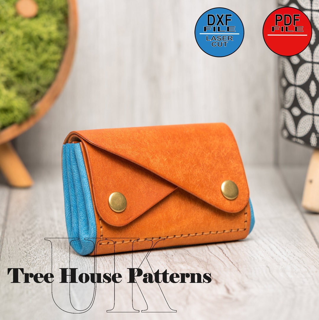 Minimalist Wallet DXF and PDF Leather Pattern Coins Purse Digital ...