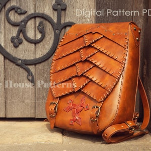 Backpack leather pattern PDF - rucksack digital template