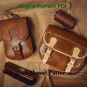 Belt bag leather pattern - satchel bag digital template