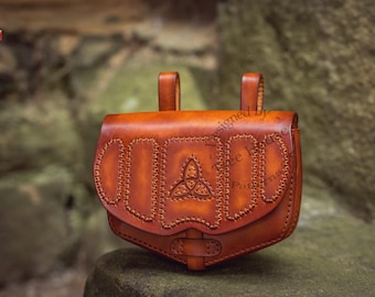 Belt Bag Pattern PDF, Waist Bag Leather Template, Medieval Style