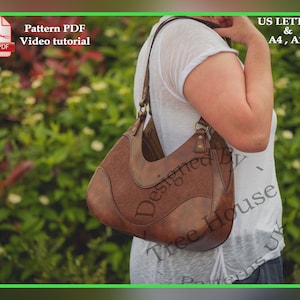 Schultertasche Leder Schnittmuster PDF - kleine Tasche digitale Vorlage