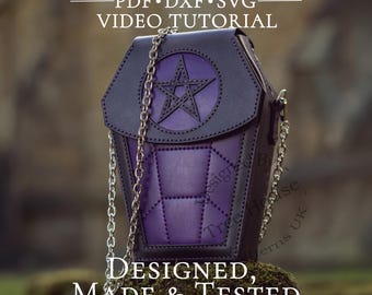 Coffin Bag Pattern PDF, Gothic Crossbody Bag Template