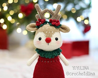 Crochet pattern , The little Reindeer for christmas - PDF , instant dowload