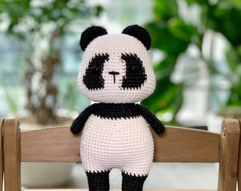 Crochet pattern amigurumi,Kiki the panda, panda crochet (PDF)