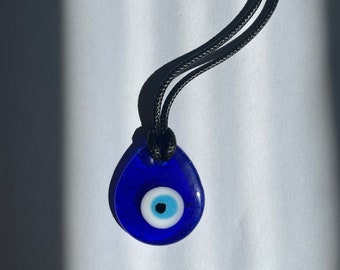 Blue Nazar Evil Eye Teardrop Amulet Necklace