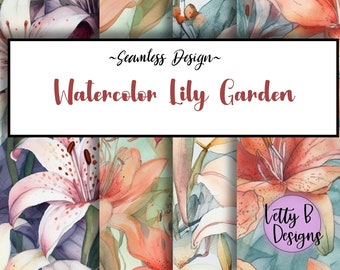 Watercolor Lily Garden