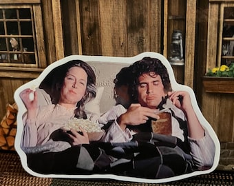 Ma and Pa (Caroline and Charles) in bed eating popcorn - can this sticker get any cuter?