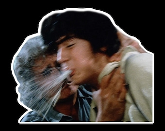 Albert in His iconic TV Moment! Albert Ingalls getting off the 'phine in Walnut Grove! Vintage Sticker! Free Letter! Free Shipping!