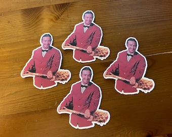 John Lennon in Magical Mystery Tour - shoveling spaghetti on a Sticker! Y-y-yes lady! Free Shipping!