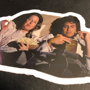 Ma and Pa (Caroline and Charles) in bed eating popcorn - can this sticker get any cuter?