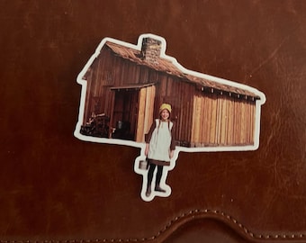 Laura in front of the Little House Sticker! Is there a cuter moment in all of LHOTP? Free Gifts!