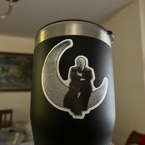 Hitchcock on the Moon!  A sticker for the fan who has everything!  FREE SHIPPING