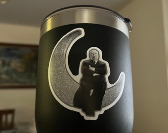 ¡Hitchcock en la luna! ¡Una pegatina para el fan que lo tiene todo! ENVÍO GRATIS