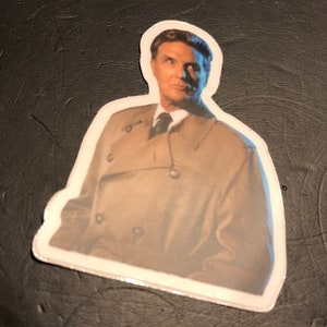 Your favorite host of The Unsolved Mysteries tv show as a decal!