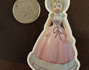 Ma's Porcelain Shepherdess sticker from the Ingalls Mantel! Own your own!  Vintage! Free Gifts!