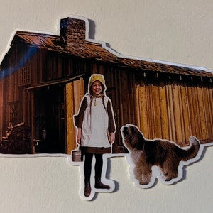 Laura with Jack in front of the Little House Sticker! Is there a cuter moment in all of LHOTP?