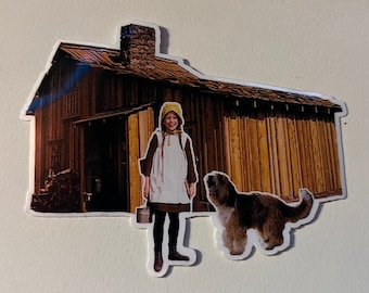Laura and Jack in front of the Little House Sticker! Is there a cuter moment in all of LHOTP? Free Letter! Free Shipping!
