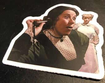 Switchboard Harriet: Our Favorite Character from Little House on the Prairie with Nellie looking on - Sticker