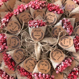 40PSCMinili bouquet di fiori, bomboniere per matrimonio, bomboniere rustiche per matrimonio, lancio di fiori per matrimonio, coriandoli, ecologici, regali per damigelle d'onore, bomboniere per feste
