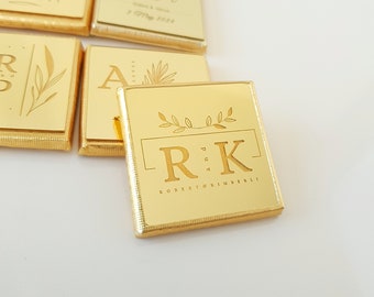 Recuerdos de boda personalizados con chocolates, dulces grabados a medida, 50 unidades