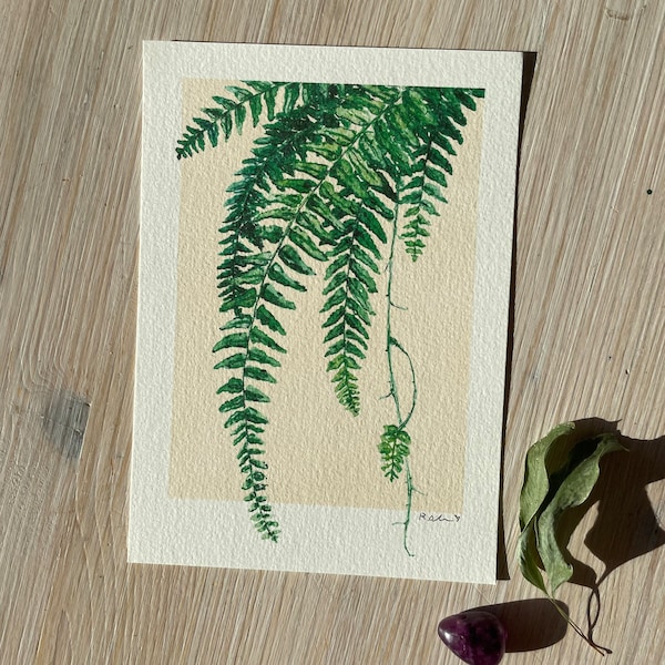 Art Print „Nephrolepis“ Farn • Aquarell • Illustration von Raissa Oltmanns