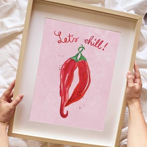 Art Print “Chilling Chilis” Watercolor Illustration by Raissa Oltmanns