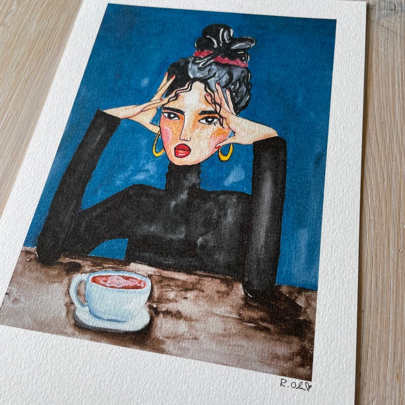 Art Print Dont give a shit eines handgemalten Aquarells Illustration von Raissa Oltmanns Bild 4