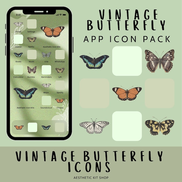 Hand Drawn IOS14 Android App Icons, Vintage Cute, App Covers, Icon Bundle, IOS15 App Covers, IOS 15, Collection App, Widgets, Wallpapers