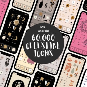 App Icon Pack iPhone iPad Android iOS14 iOS15 Tarot Mega Bundle Phone App Covers Shortcuts Celestial Astrology Galaxy Zodiac Home Screen