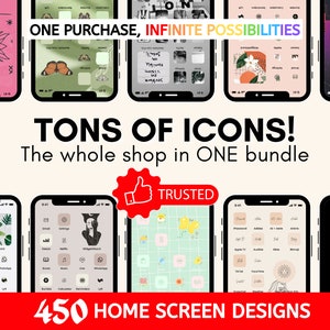 App Icon Pack iPhone iPad Android iOS14 iOS15 Tarot Mega Bundle Phone App Covers Shortcuts Home Screen Aesthetic Natural Neutral Minimal