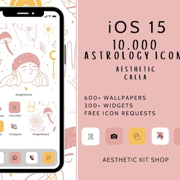 10,000+ IOS14 App Icons, Pink Astrology, App Covers, Neutral Astrology Icons Bundle, IOS15 App Covers, IOS 15, Astrology Collection App