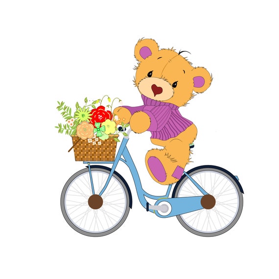Teddy Cycle Design in SVG PNG PDF Cdr and Eps File Format - Etsy