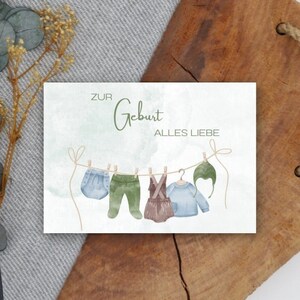 Postkarte Geburt Junge • Geburtskarte Baby • Grußkarte zur Geburt