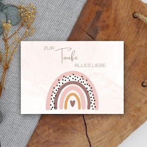 Postkarte Taufe Mädchen • Glückwunschkarte zur Taufe • Grußkarte Taufe