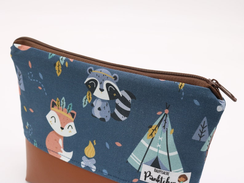 Cosmetic bag customizable for children • Toiletry bag • Toiletry bag • Wash bag forest animal pattern image 7
